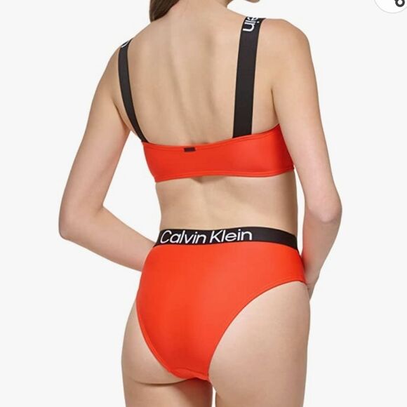 Calvin Klein Women's Logo Elastic Top & Bottom Bikini 2 Piece Set Size Xlarge - Picture 3 of 15